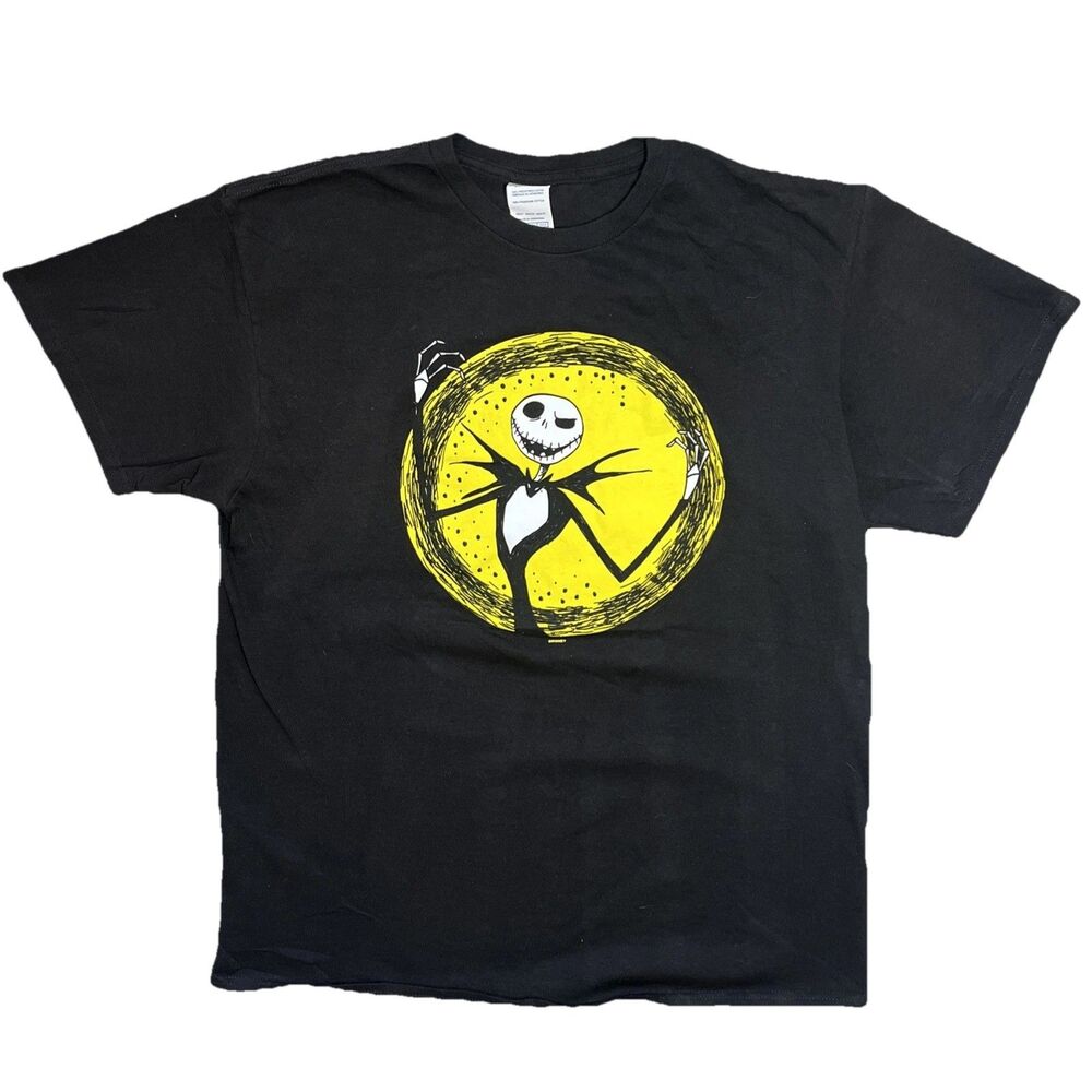Jack Skellington Nightmare Before Christmas Men's Large Black T-Shirt